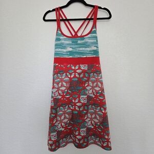 Soybu M Tahiti Teal and Red Athletic Dress Built‎ in Bra